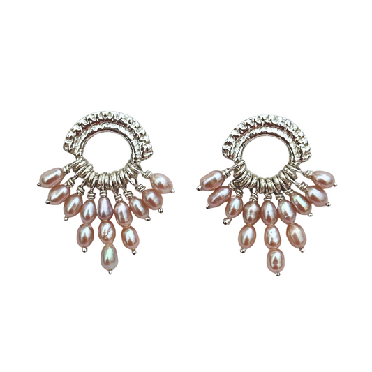 Pearl Chandelier Studs