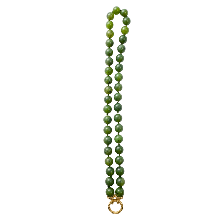 Canadian Jade Bead Strand - 10kt Gold