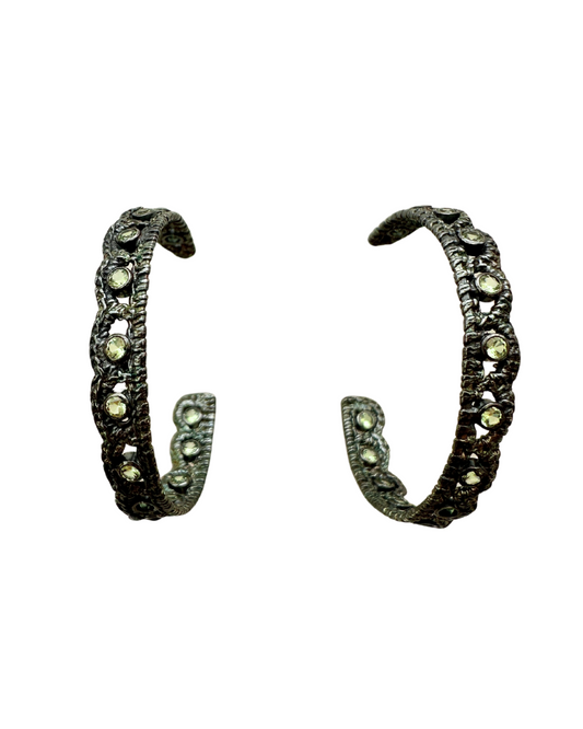Large Rachael Hoops // Peridot Gemstones