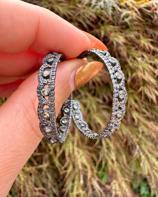 Large Rachael Hoops // Peridot Gemstones