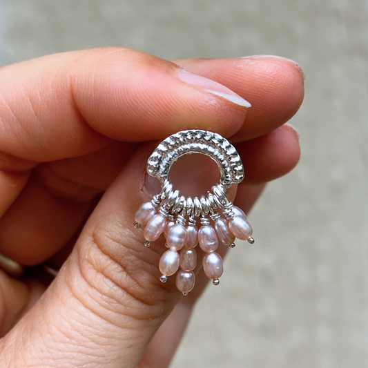 Pearl Chandelier Studs