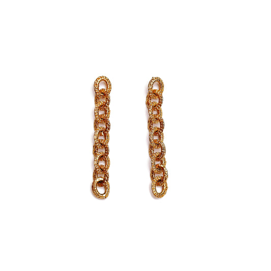 Gina Long Chain Earrings - Solid Gold
