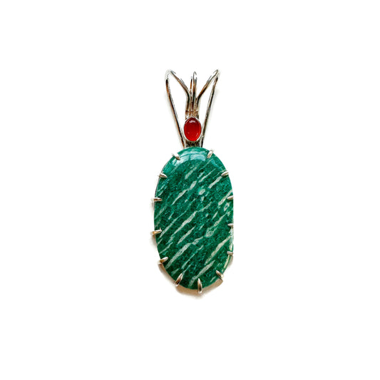 Amazonite + Carnelian Power Pendant // One-of-a-Kind