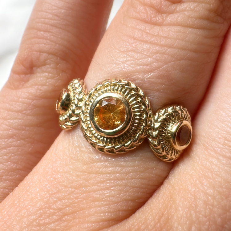 Spessartite Garnet Ariel Ring // 14kt Fairmined Gold