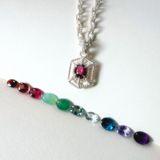 Oval Solaria Pendant - Silver // Choose Your Gemstone
