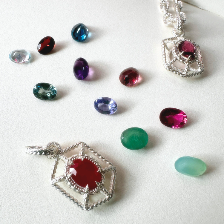 Oval Solaria Pendant - Silver // Choose Your Gemstone