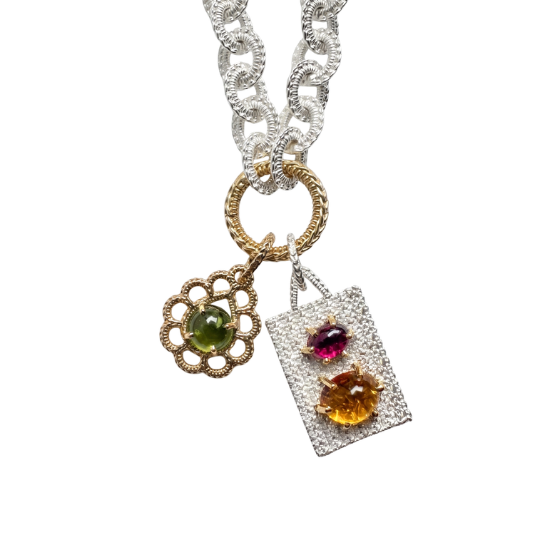 Green Tourmaline Isabelle Charm // 10kt Recycled Gold
