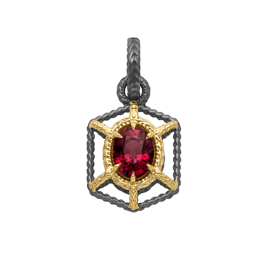 Tourmaline Oval Solaria Pendant // Mixed Metal