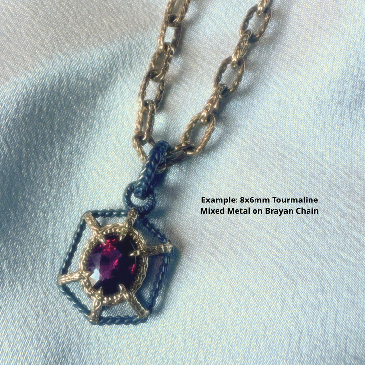 Oval Solaria Pendant - Mixed Metal & Gold // Choose Your Gemstone