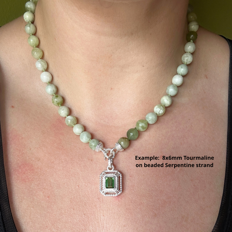 Emerald Cut Solaria Pendant - Silver // Choose Your Gemstone