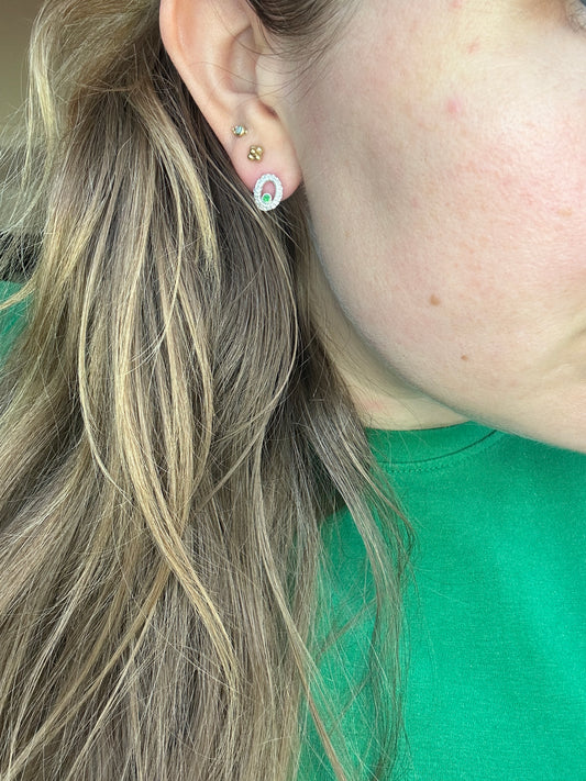 Nancianna Studs in Silver + Gemstones