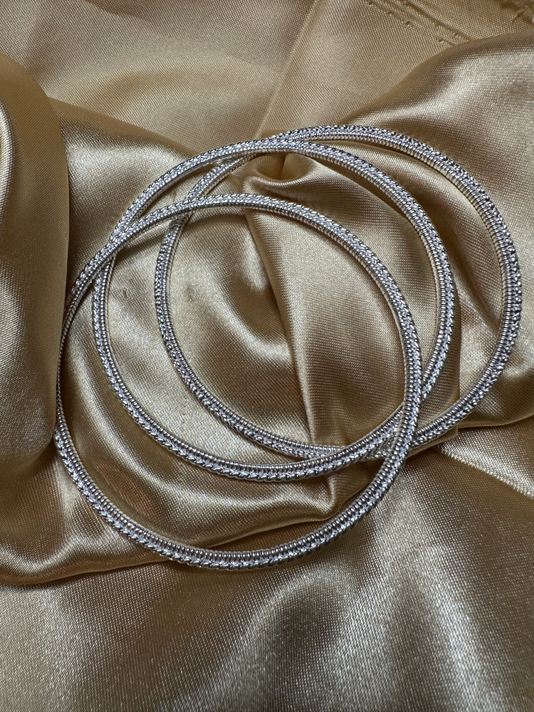 Kakra Single Stitch Bangle - Sterling Silver