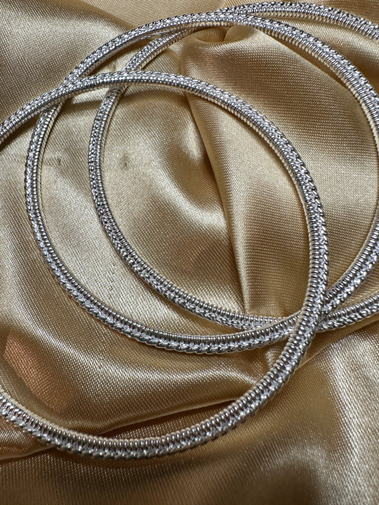 Kakra Single Stitch Bangle - Sterling Silver