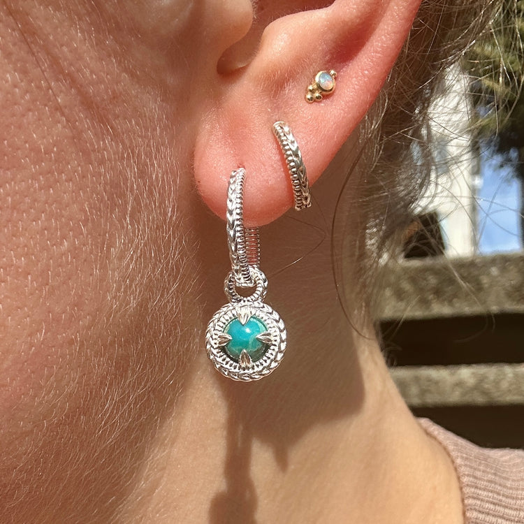 Mimosa Hoop Charm - Sterling Silver