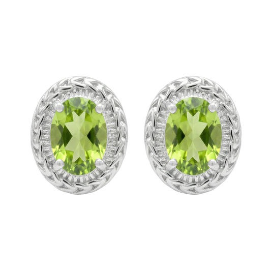 Nancianna Gemstone Studs - Sterling Silver & Peridot