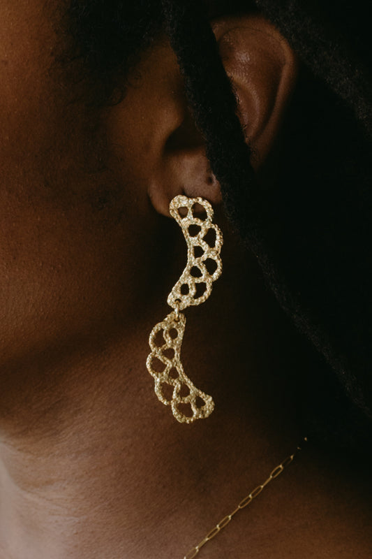 Melanie Statement Earrings - Solid Gold