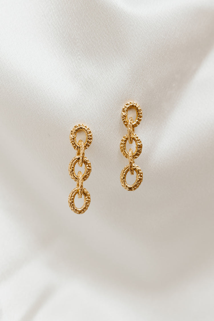 Gina Short Chain Earrings - Solid Gold