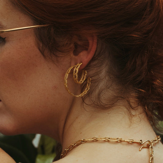Large Rachael Hoops - Solid Gold