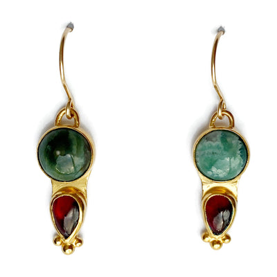 Pathway Earrings in Ocean Jasper & Garnet // One-of-a-Kind