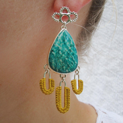 Amazonite Chandelier Earrings // One-of-a-Kind-Earrings-Twyla Dill-Seattle Jewelry-Handmade Jewelry-Seattle Jeweler-Twyla Dill