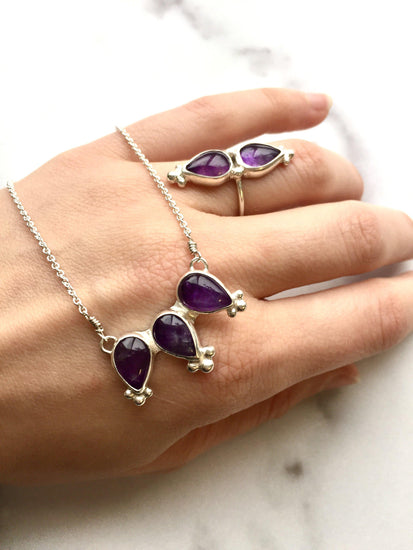 Amethyst Arrow Ring Size 6.25 // One-of-a-Kind-Rings-Twyla Dill-Seattle Jewelry-Handmade Jewelry-Seattle Jeweler-Twyla Dill