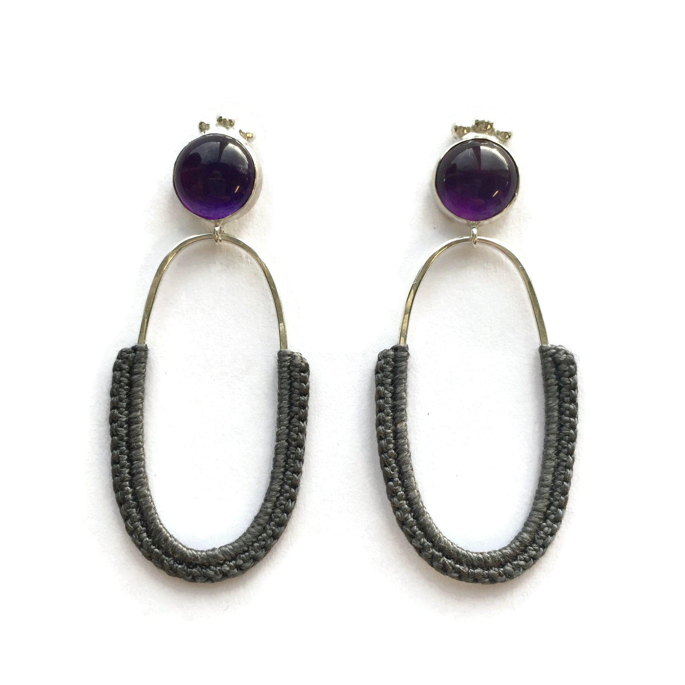 Amethyst Royal Oval Hoops // One-of-a-Kind-Earrings-Twyla Dill-Seattle Jewelry-Handmade Jewelry-Seattle Jeweler-Twyla Dill