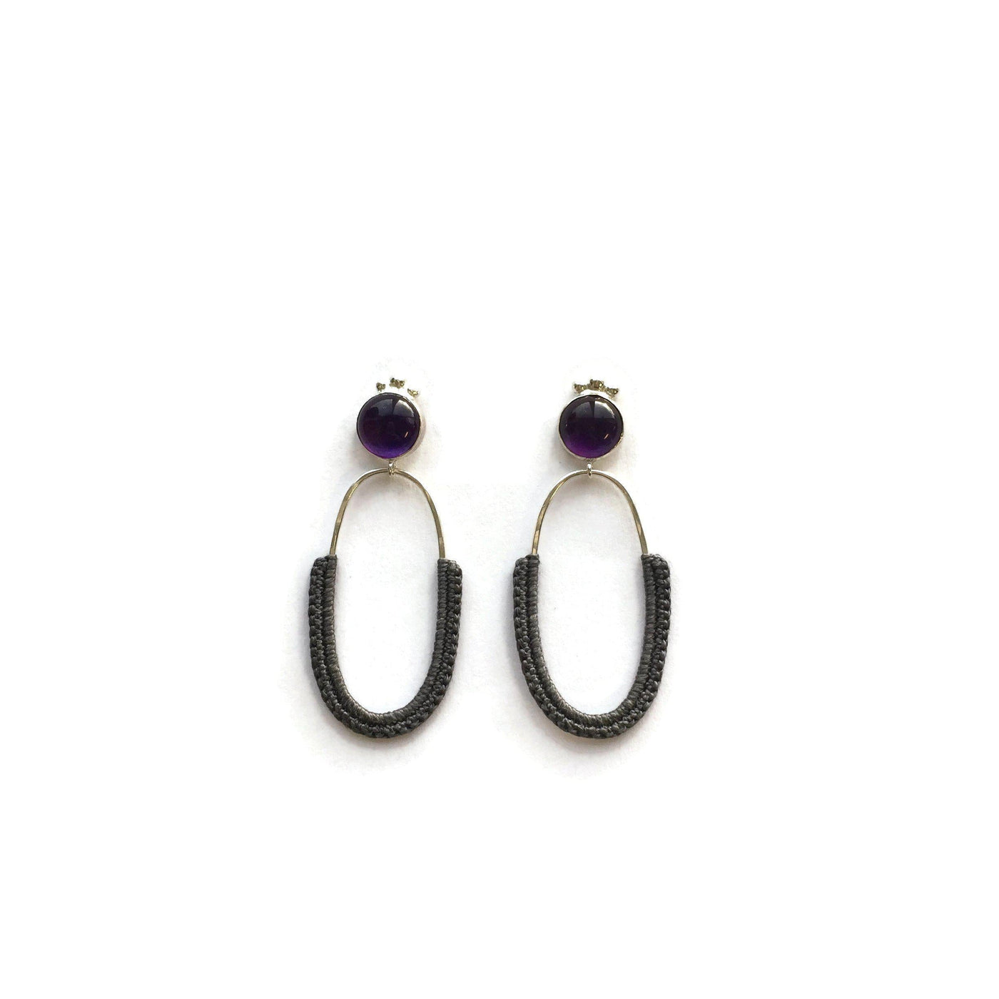 Amethyst Royal Oval Hoops // One-of-a-Kind-Earrings-Twyla Dill-Seattle Jewelry-Handmade Jewelry-Seattle Jeweler-Twyla Dill
