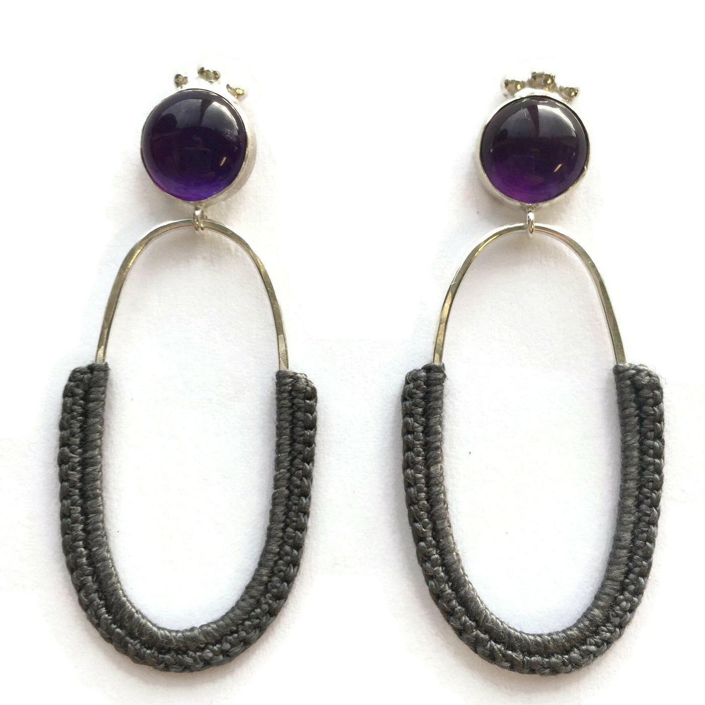 Amethyst Royal Oval Hoops // One-of-a-Kind-Earrings-Twyla Dill-Seattle Jewelry-Handmade Jewelry-Seattle Jeweler-Twyla Dill