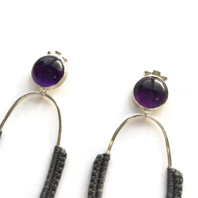 Amethyst Royal Oval Hoops // One-of-a-Kind-Earrings-Twyla Dill-Seattle Jewelry-Handmade Jewelry-Seattle Jeweler-Twyla Dill
