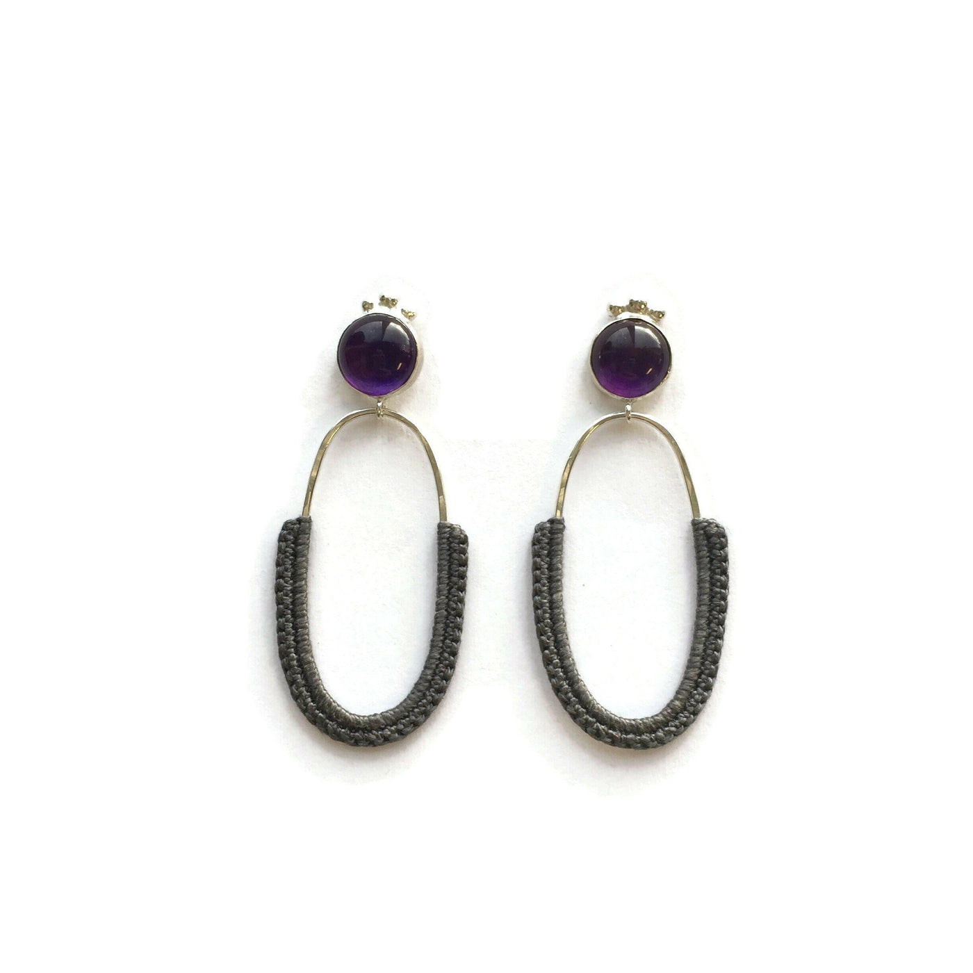 Amethyst Royal Oval Hoops // One-of-a-Kind-Earrings-Twyla Dill-Seattle Jewelry-Handmade Jewelry-Seattle Jeweler-Twyla Dill