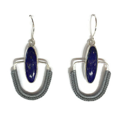 Arcos Earrings in Lapis + Silver // One-of-a-Kind-Earrings-Twyla Dill-Seattle Jewelry-Handmade Jewelry-Seattle Jeweler-Twyla Dill
