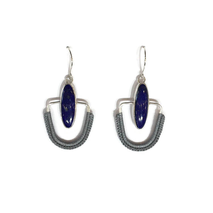 Arcos Earrings in Lapis + Silver // One-of-a-Kind-Earrings-Twyla Dill-Seattle Jewelry-Handmade Jewelry-Seattle Jeweler-Twyla Dill