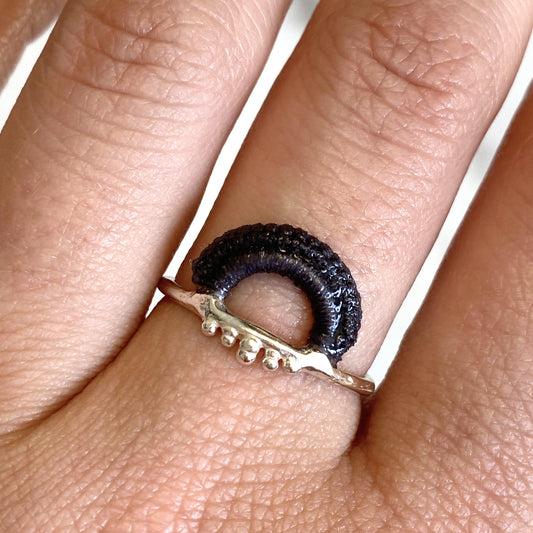 Baras Ring // Dark Grey-Rings-Twyla Dill-3-Sterling Silver-Seattle Jewelry-Handmade Jewelry-Seattle Jeweler-Twyla Dill