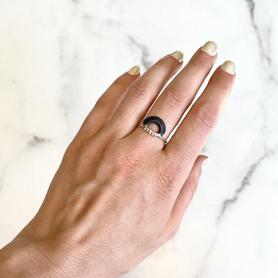 Baras Ring // Dark Grey-Rings-Twyla Dill-3-Sterling Silver-Seattle Jewelry-Handmade Jewelry-Seattle Jeweler-Twyla Dill