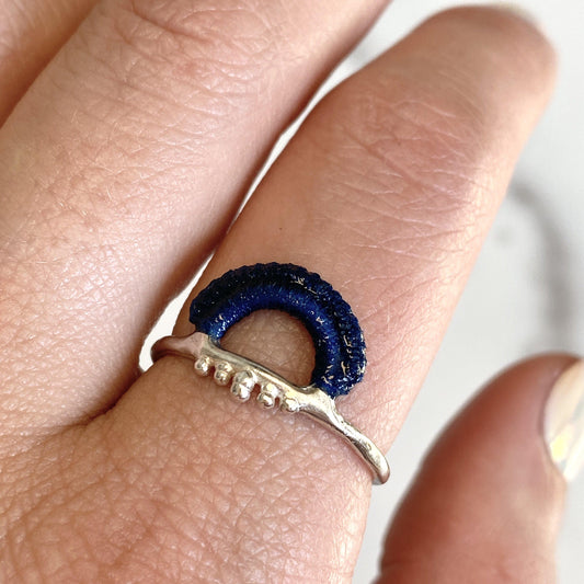 Baras Ring // Midnight Blue-Rings-Twyla Dill-4.5-Sterling Silver-Seattle Jewelry-Handmade Jewelry-Seattle Jeweler-Twyla Dill