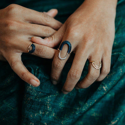 Baras Ring // Midnight Blue-Rings-Twyla Dill-4.5-Sterling Silver-Seattle Jewelry-Handmade Jewelry-Seattle Jeweler-Twyla Dill