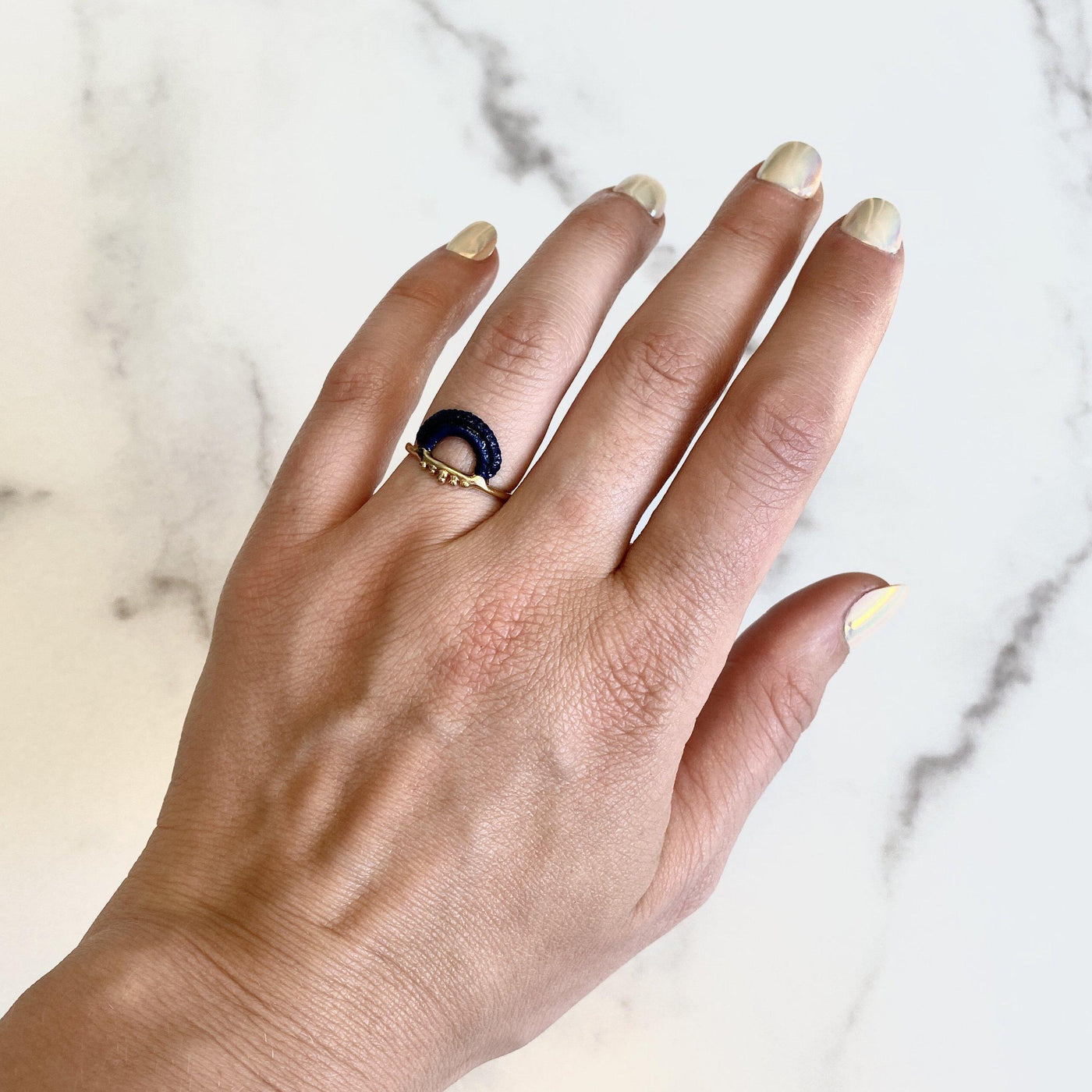 Baras Ring // Midnight Blue-Rings-Twyla Dill-4.5-Sterling Silver-Seattle Jewelry-Handmade Jewelry-Seattle Jeweler-Twyla Dill
