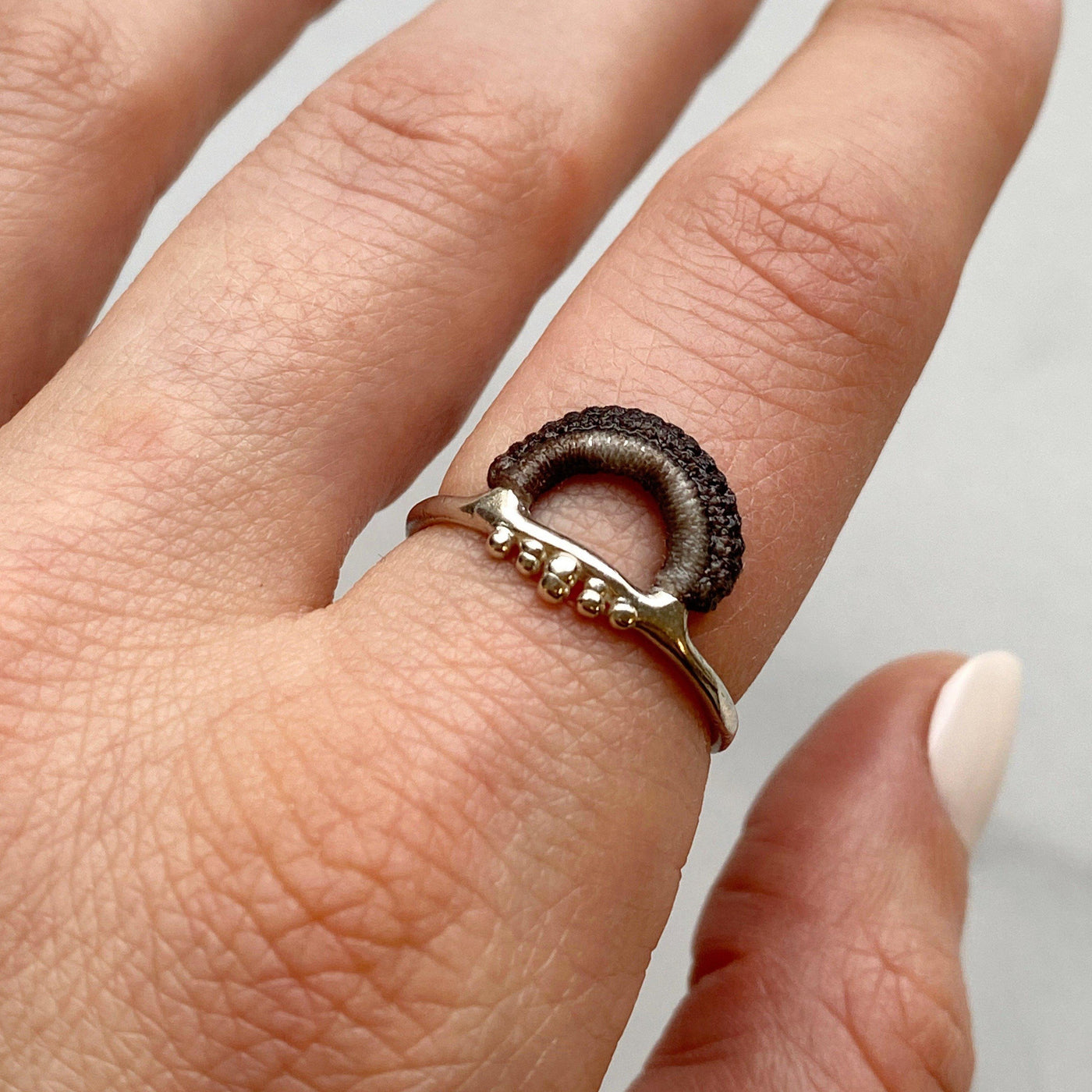 Baras Ring // Sterling Silver + Hand Dyed Charcoal // Size 8-Rings-Twyla Dill-Seattle Jewelry-Handmade Jewelry-Seattle Jeweler-Twyla Dill
