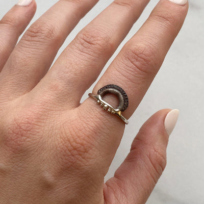 Baras Ring // Sterling Silver + Hand Dyed Charcoal // Size 8-Rings-Twyla Dill-Seattle Jewelry-Handmade Jewelry-Seattle Jeweler-Twyla Dill