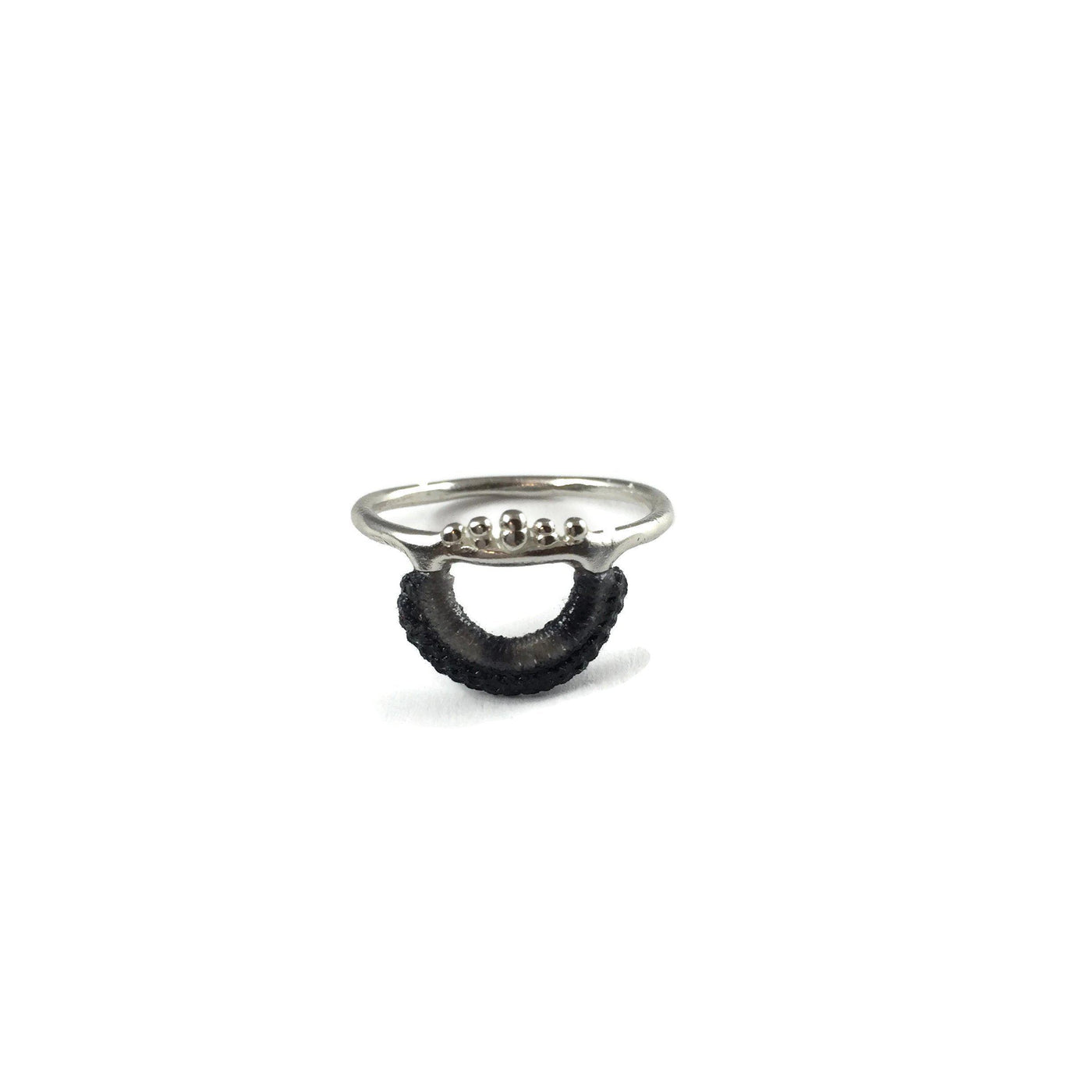 Baras Ring // Sterling Silver + Hand Dyed Charcoal // Size 8-Rings-Twyla Dill-Seattle Jewelry-Handmade Jewelry-Seattle Jeweler-Twyla Dill