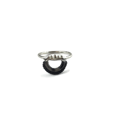 Baras Ring // Sterling Silver + Hand Dyed Charcoal // Size 8-Rings-Twyla Dill-Seattle Jewelry-Handmade Jewelry-Seattle Jeweler-Twyla Dill