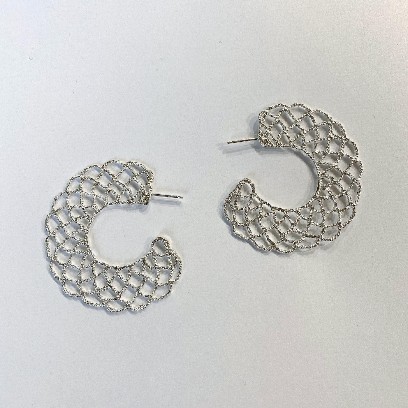 Cast Lace Large Filigree Hoops // Limited Edition-Earrings-Twyla Dill-Sterling Silver-Seattle Jewelry-Handmade Jewelry-Seattle Jeweler-Twyla Dill