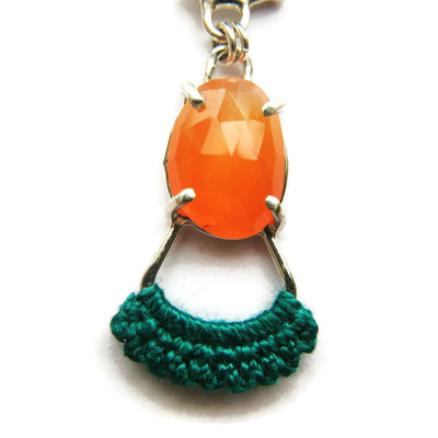 Double Drop Earrings in Dendritic Agate + Carnelian w/ Turquoise Lace // One-of-a-Kind-Twyla Dill-Seattle Jewelry-Handmade Jewelry-Seattle Jeweler-Twyla Dill