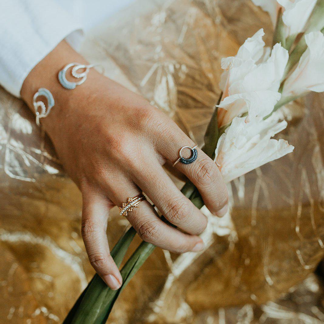 Ember Ring // Dark Grey-Rings-Twyla Dill-4-Sterling Silver-Seattle Jewelry-Handmade Jewelry-Seattle Jeweler-Twyla Dill