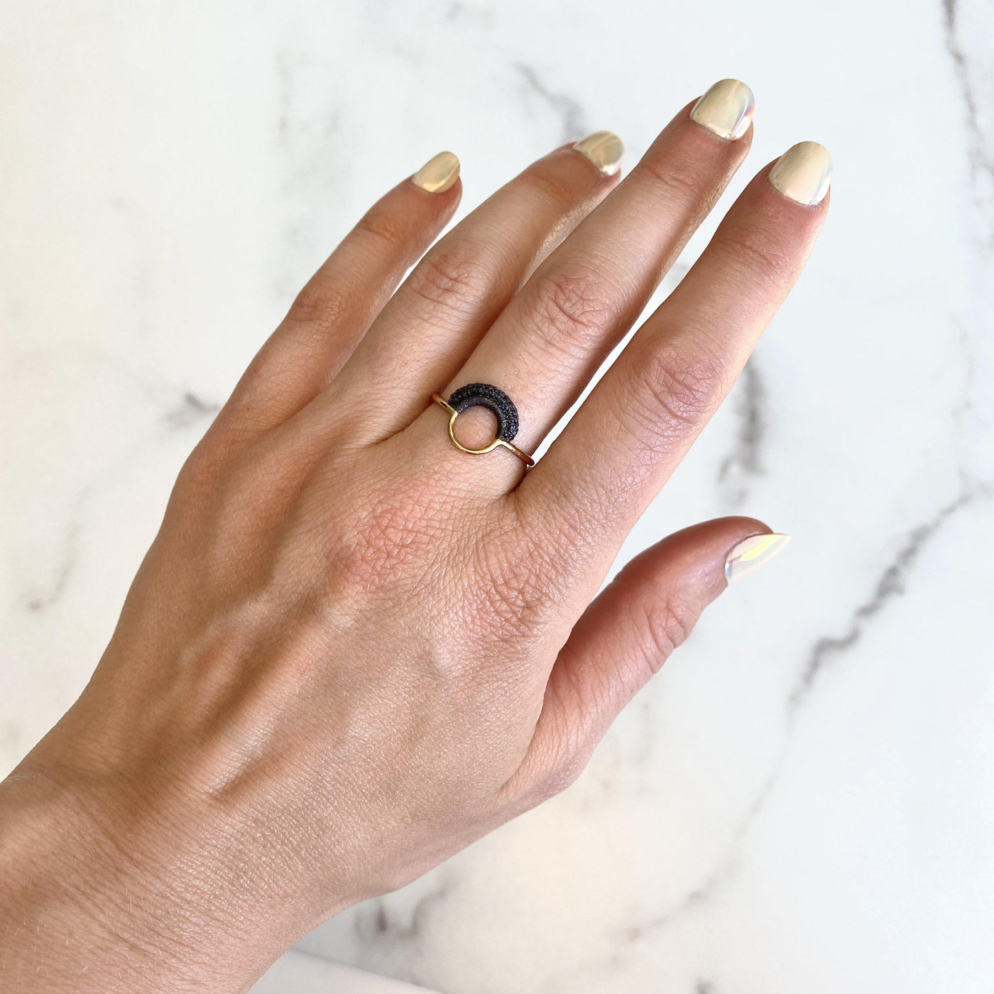 Ember Ring // Dark Grey-Rings-Twyla Dill-4-Sterling Silver-Seattle Jewelry-Handmade Jewelry-Seattle Jeweler-Twyla Dill
