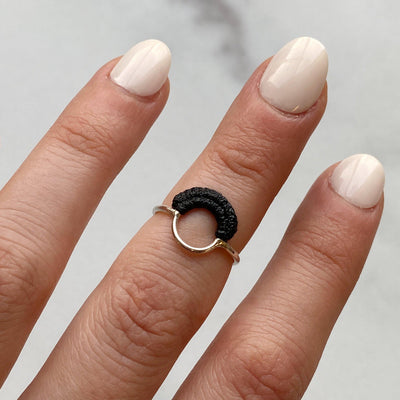 Ember Ring // Sterling Silver + Black-Rings-Twyla Dill-4-Seattle Jewelry-Handmade Jewelry-Seattle Jeweler-Twyla Dill