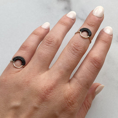 Ember Ring // Sterling Silver + Black-Rings-Twyla Dill-4-Seattle Jewelry-Handmade Jewelry-Seattle Jeweler-Twyla Dill