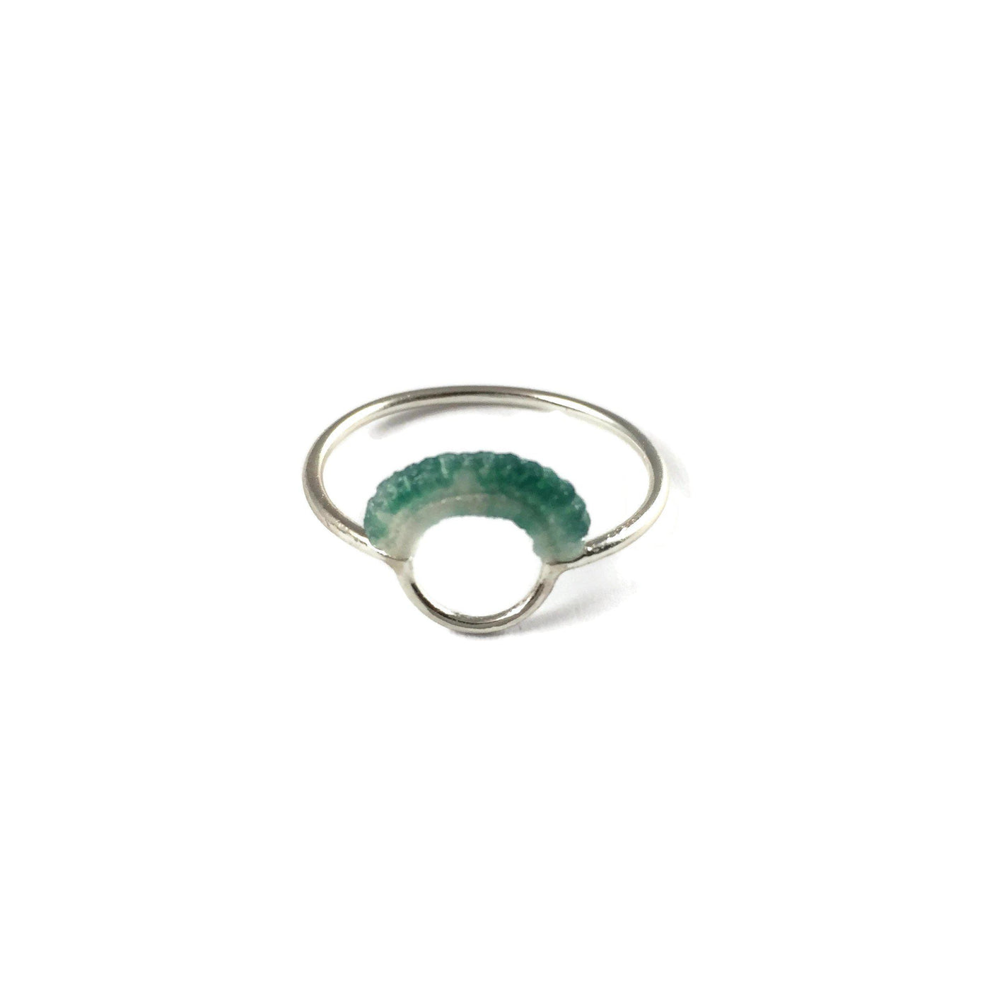 Ember Ring // Sterling Silver + Hand Dyed Aqua-Rings-Twyla Dill-5-Seattle Jewelry-Handmade Jewelry-Seattle Jeweler-Twyla Dill