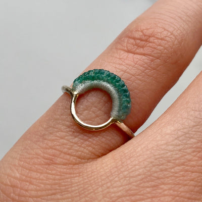 Ember Ring // Sterling Silver + Hand Dyed Aqua-Rings-Twyla Dill-5-Seattle Jewelry-Handmade Jewelry-Seattle Jeweler-Twyla Dill