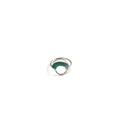 Ember Ring // Sterling Silver + Hand Dyed Aqua-Rings-Twyla Dill-5-Seattle Jewelry-Handmade Jewelry-Seattle Jeweler-Twyla Dill